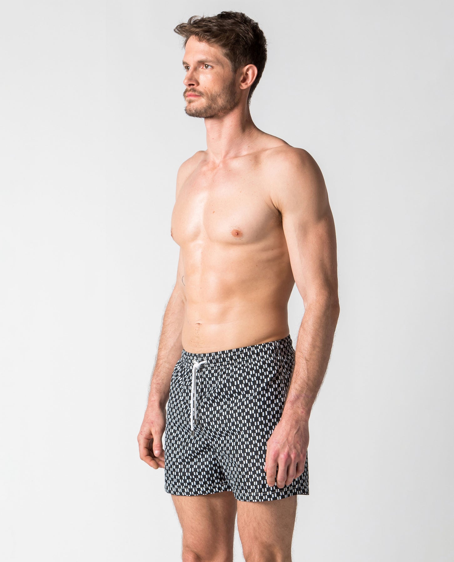 Mens Black & White swim short | Sunno by Bene Cape – SUNNO BY BENE CAPE