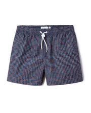 Printed Navy and Brown Recycled Fabric Swim Short | Sunno by Bene Cape ...