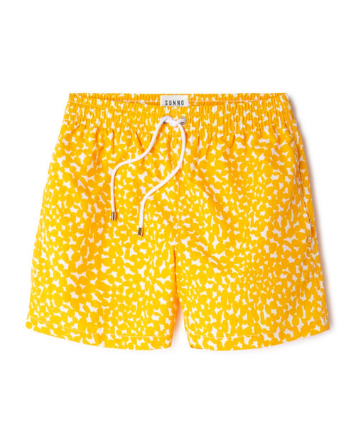 Yellow stones printed swim short | Sunno by Bene Cape – SUNNO BY BENE CAPE